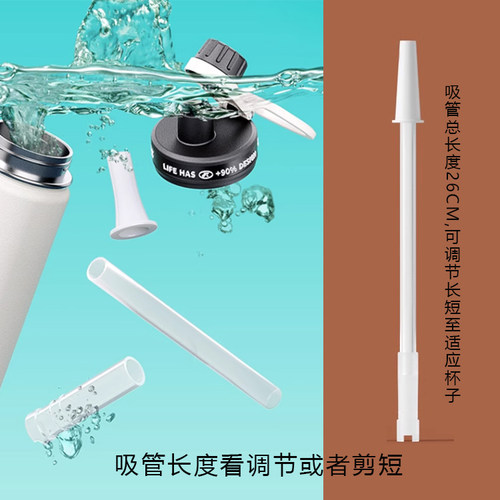 清酷保温杯600ml吸管套装