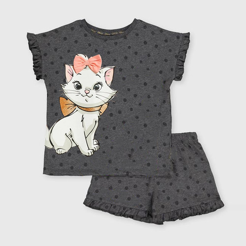 女童木耳边短裤两件套夏季纯棉