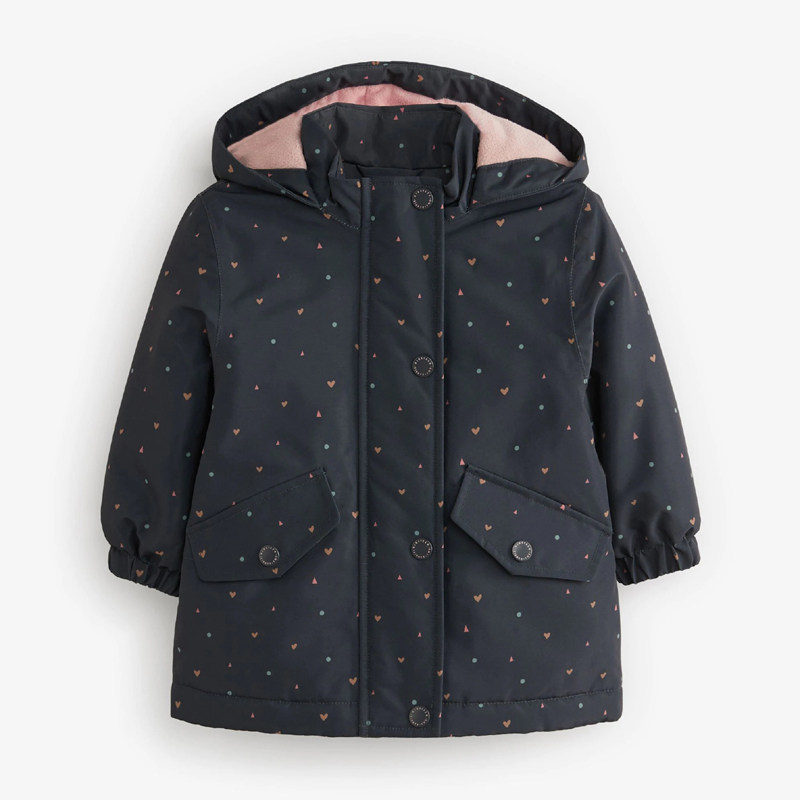 女童薄棉袄外套儿童连帽拉链衫宝宝秋冬装小童摇粒绒冲锋衣夹克潮