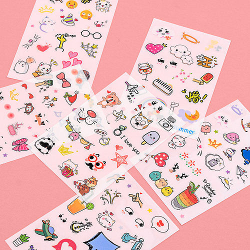 可爱卡通表情手帐贴纸pvc防水