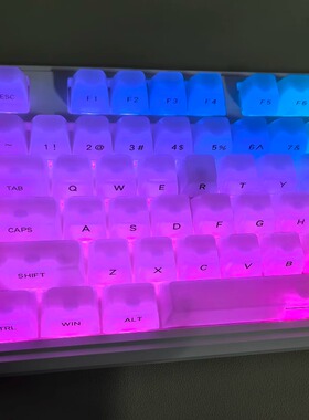 黑吉蛇水母透明正刻MDA高度PC材质侧刻键盘帽wooting hero68