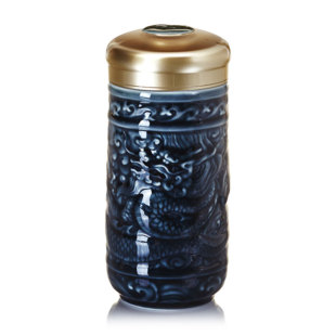 乾唐轩活瓷杯小尊龙单层390毫升随身杯创意水杯子带礼盒现货