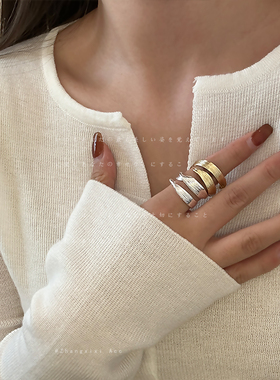 几何极简不规则戒指女小众设计感ins轻奢优雅时尚百搭指环戒子