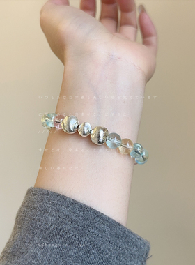 马卡龙彩色串珠弹力绳手链女简约高级感甜美精致时尚百搭手环手饰