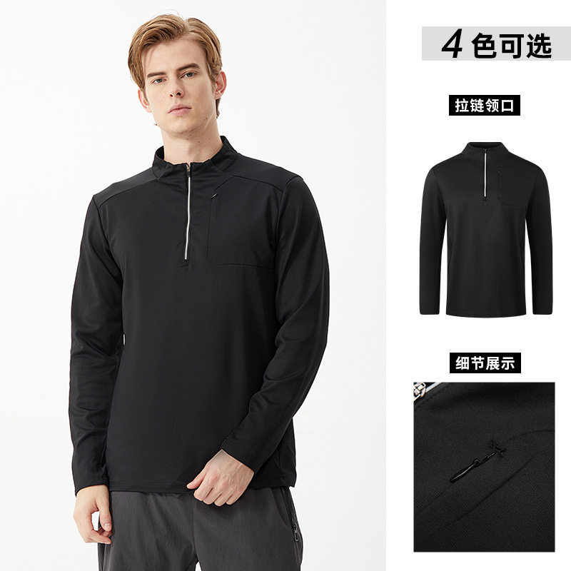 迪桑平替秋季新款男装半拉链立领卫衣