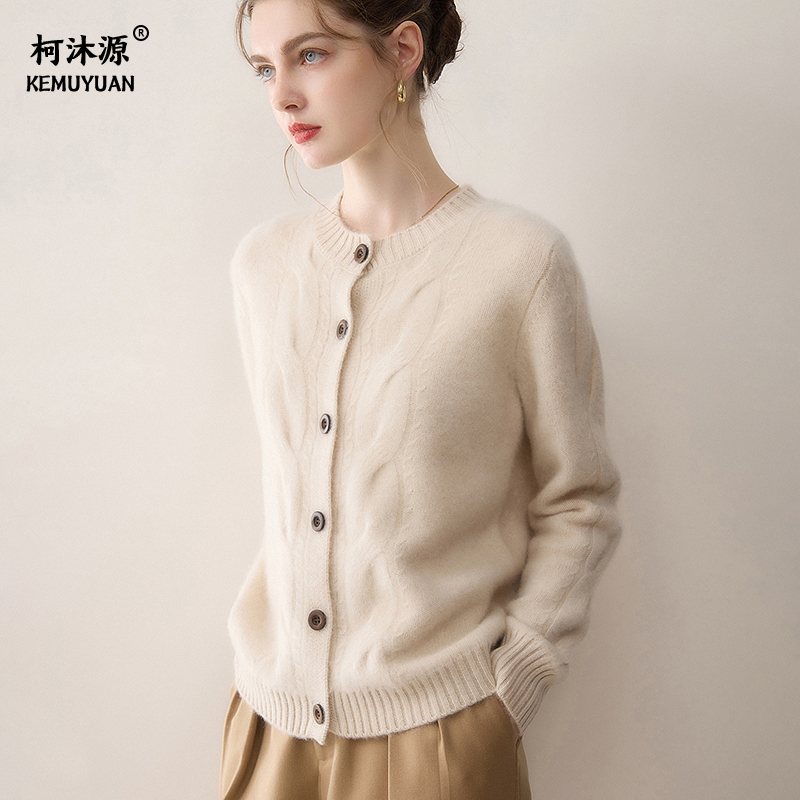 2025新款纯山羊绒衫女圆领加厚
