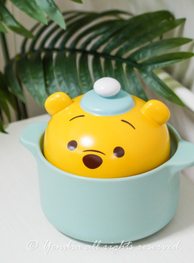 迪士尼维尼熊砂锅陶瓷炖锅燃气耐高温煲汤锅石锅汤锅煲仔锅1.8L