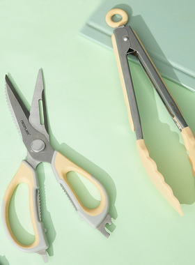 韩国进口烤肉夹剪刀牛排夹多功能剪刀betterfinger硅胶夹子肉剪刀