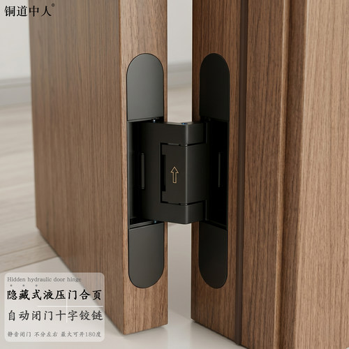 铜道中人锌合金隐形门液压合页