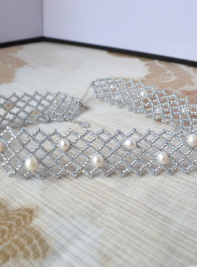 珍珠项链女多层宽颈链