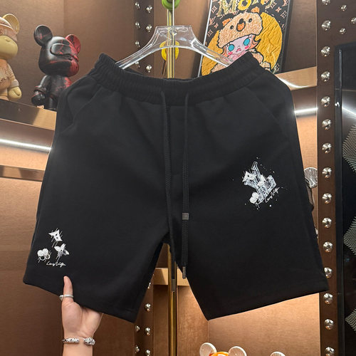 欧洲站夏季潮流刺绣休闲短裤男士