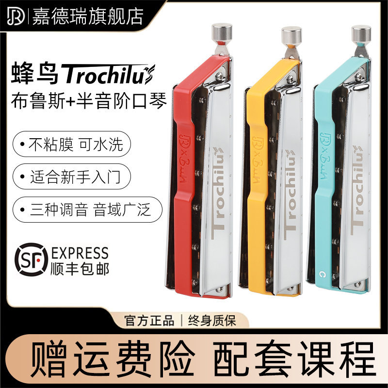 JDR嘉德瑞蜂鸟10孔半音阶口琴布鲁斯十孔C调正品高端专业蓝馍馍