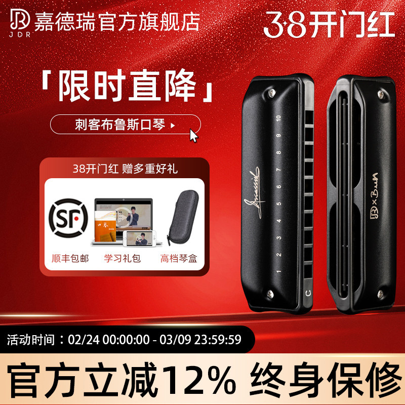 JDR嘉德瑞Assassin刺客布鲁斯蓝调十孔口琴10孔C调专业演奏paddy