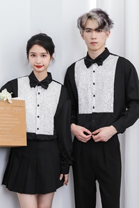 714-H3033P55控69/2025春季男女亮片装饰工作服制服潮流衬衫图片