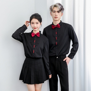 714-D3059P45控69/2025春季新款工作服衬衫ktv酒吧餐厅礼服伴郎服图片