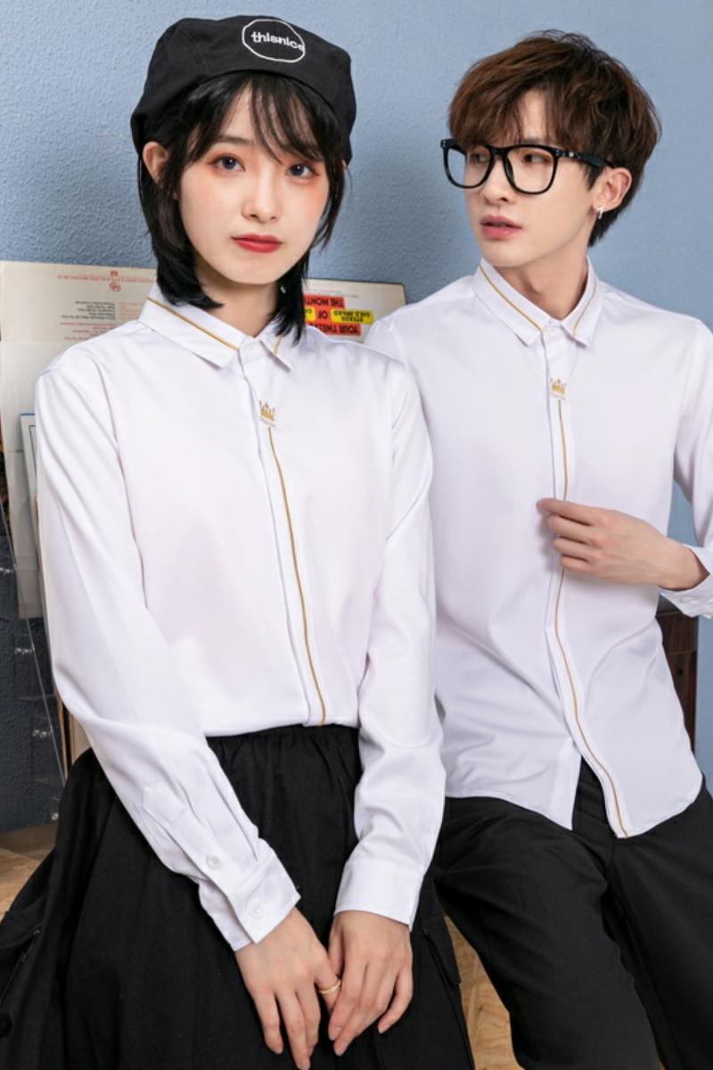714-D616P45/2025情侣装发型师夜店酒吧餐厅工作服衬衫衬衣S-5XL,男装衬衫,星座714(原C313)