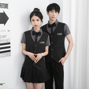 714-H6005P55控79/2025新款夏季ktv酒吧工作服衬衫修身马甲制服图片