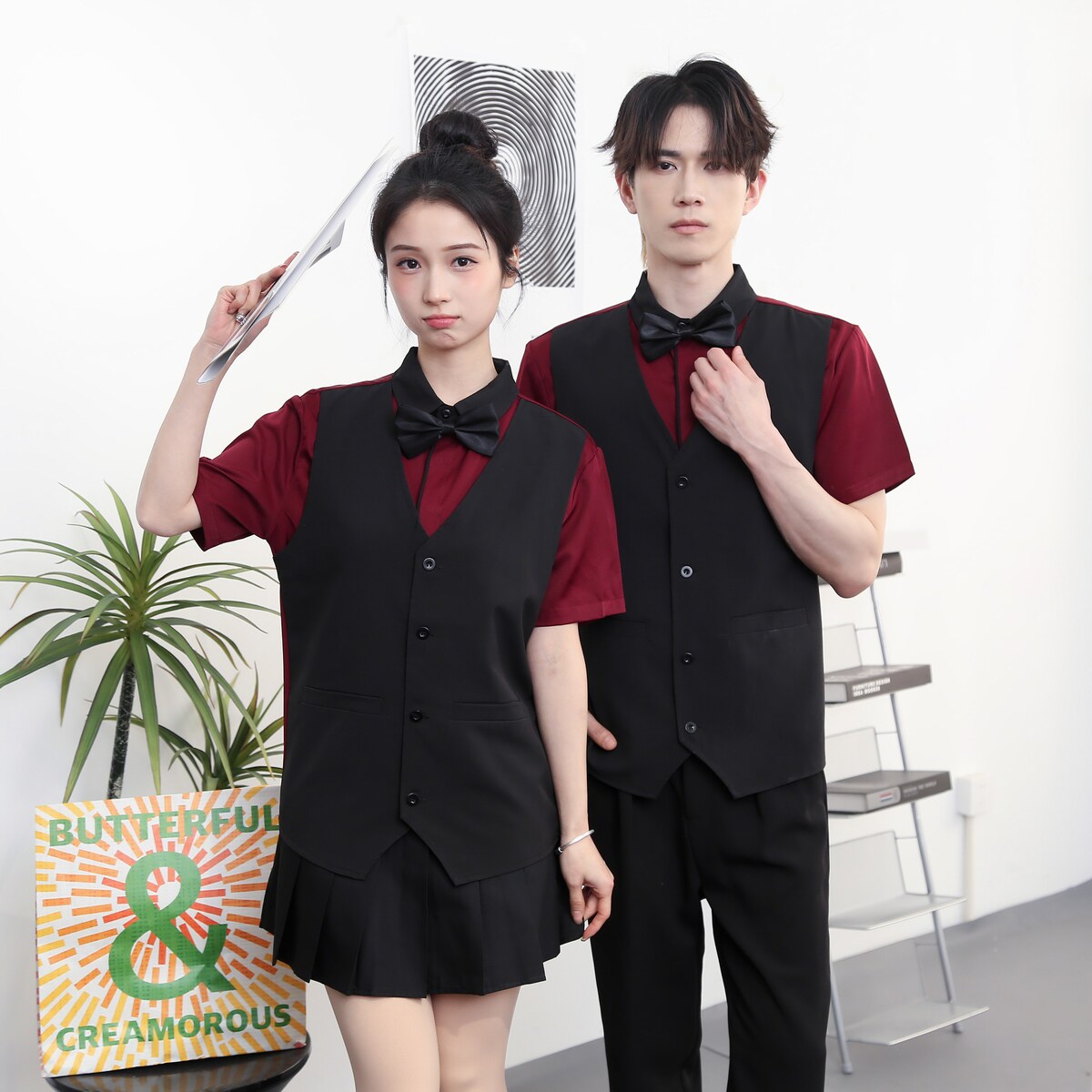 714-H3082P55控79/2026夏季短袖台球城工作服衬衫假两件马甲制服,男装背心/马甲,星座714(原C313)