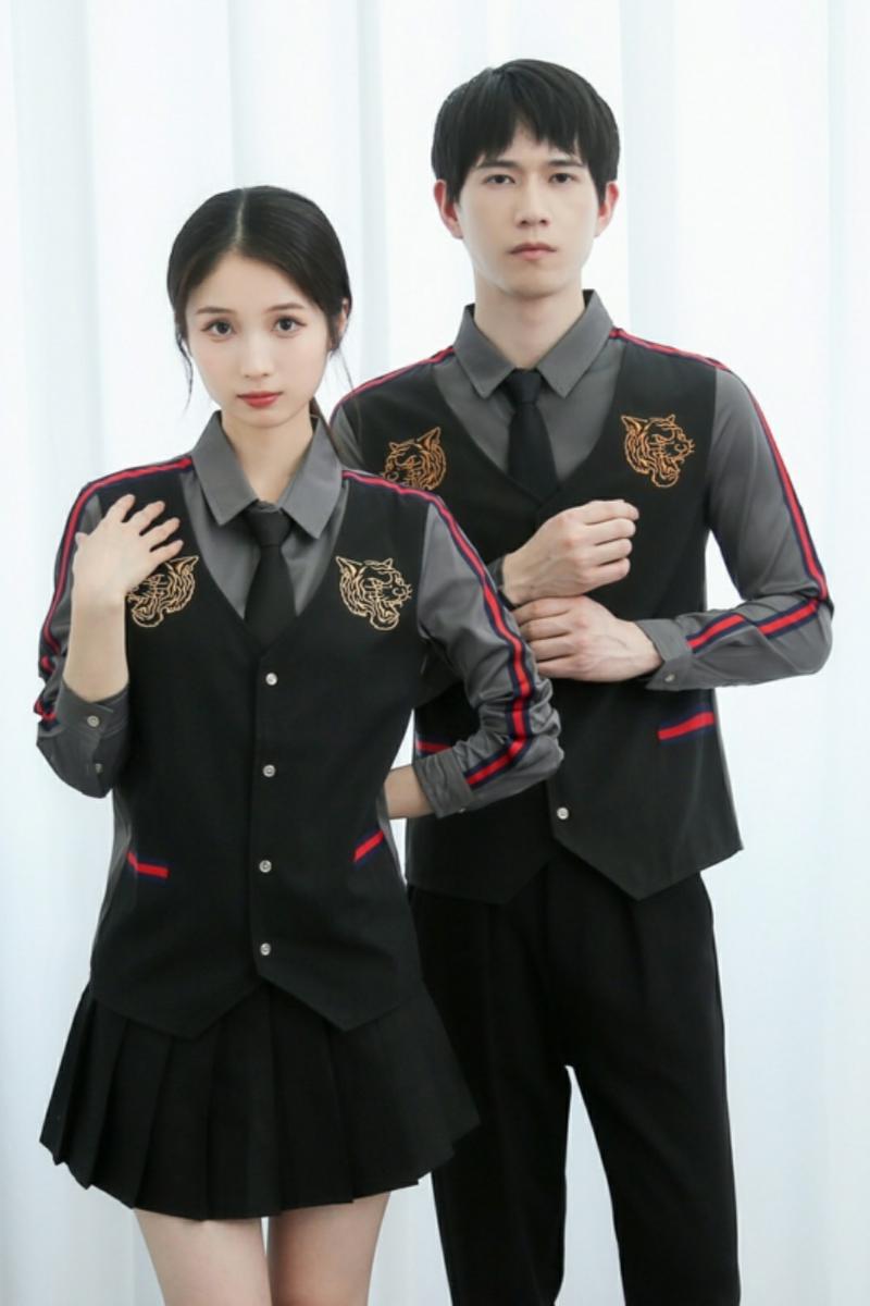 714-H654P55/2025春季男女工作服衬衫修身假两件马甲KTV发型师装,男装衬衫,星座714(原C313)