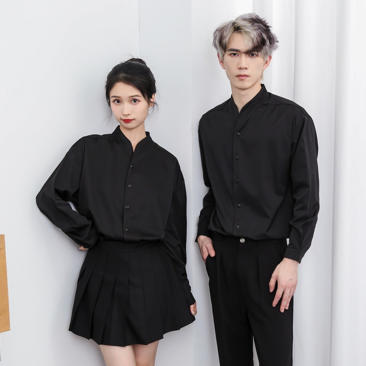 714-D3041P45控69/2025春季宽松立领衬衫风餐厅工作服团体服,男装衬衫,星座714(原C313)