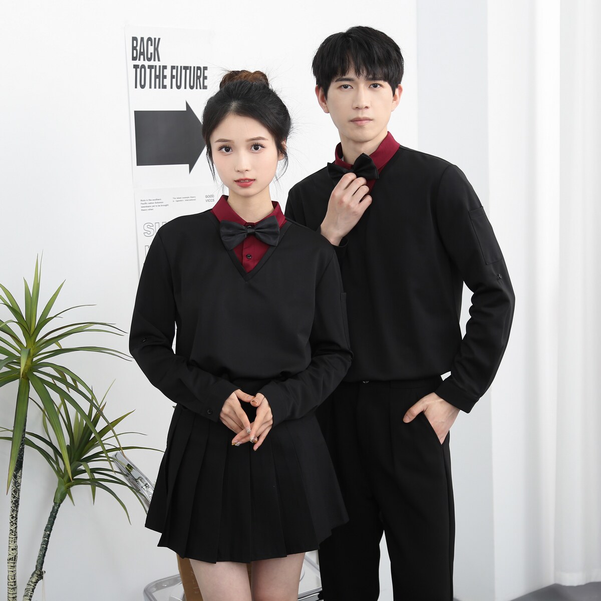 714-D3048P45控69/2025新款男女工作服假两件制服ktv酒吧餐厅制服,男装工装外套,星座714(原C313)