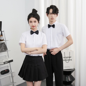 714-Y340P40控59/2025新款夏季短袖衬衫经典礼服工作服发型师夜店图片