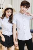 Y215/2025夏季韩版男女工作衬衫情侣装衬衣92.9%聚酯7.1%氨纶P30，男装衬衫，星座714(原C313)