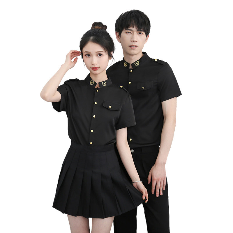 714-D607P45控69/2025新款夏季短袖空少工作服立领ktv酒吧制服,男装T恤,星座714(原C313)