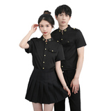 714-D607P45控69/2025新款夏季短袖空少工作服立领ktv酒吧制服，男装T恤，星座714(原C313)