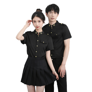 714-D607P45控69/2025新款夏季短袖空少工作服立领ktv酒吧制服图片