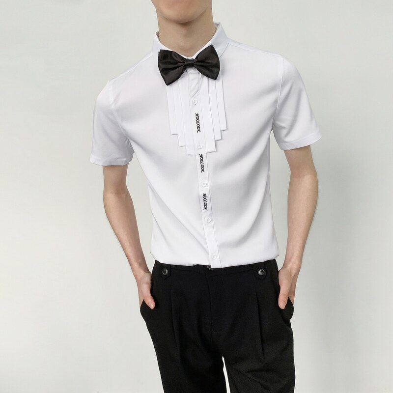 714-C631P40控59/2025夏短袖衬衫修身工作服迎宾礼服伴郎服衬衣,男装T恤,星座714(原C313)