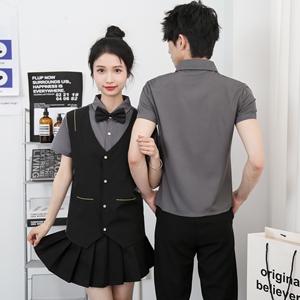 714-H6009P55控79/2025夏男女台球城工作服衬衫ktv餐厅衬衣桌球城图片
