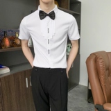 714-C631P40控59/2025夏短袖衬衫修身工作服迎宾礼服伴郎少爷装，男装T恤，星座714(原C313)