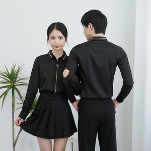 714-D616P45/2025春季男女清新工作服衬衫修身KTV发型师制服衬衣图片