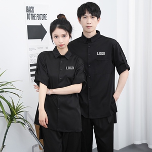 714-F636P50控75/2025新款工作服衬衫日系发型师衬衣潮流制服
