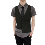 714-H6003P55控69/2025夏发型师ktv酒吧衬衫修身假两件工作制服，男装衬衫，星座714(原C313)