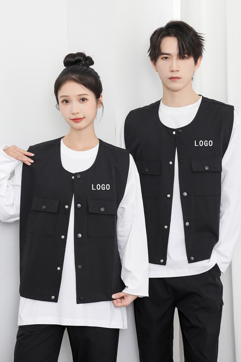 714-M3090P48控69/2025秋短款马甲无袖外套理发店制服餐厅工作服,男装背心/马甲,星座714(原C313)