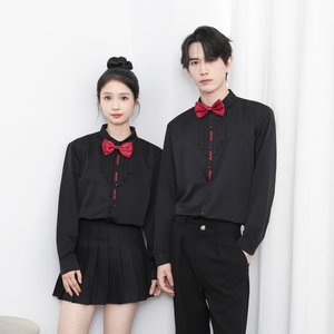 714-D3059P45控59/2025秋季衬衫发型师奶茶店西餐厅工作服礼服图片