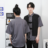 714-H3055P55控79/2025夏季男女工作服衬衫宽松日系理发店制服，男装衬衫，星座714(原C313)