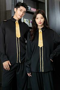 714-H3006P55控75/2025秋男女空少服衬衫KTV酒吧发型师制服衬衣图片
