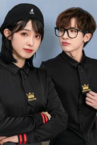 714-D609P45/2025情侣装男女韩版修身工作制服衬衫ktv酒吧S-5XL图片