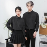 714-D3037P45控65/2024秋季新款男女条纹工作服衬衫奶茶店餐厅服，男装衬衫，星座714(原C313)