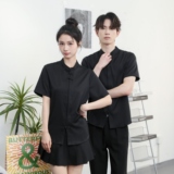 714-C3074P40控59/2025夏季工作服衬衫理发店西餐厅奶茶店制服潮，男装衬衫，星座714(原C313)
