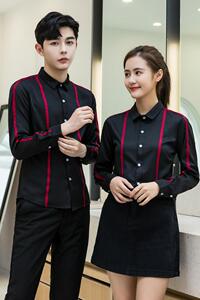 714-D07P45/情侣装2025秋季男女同款长袖衬衫结婚照伴郎服S-5XL图片