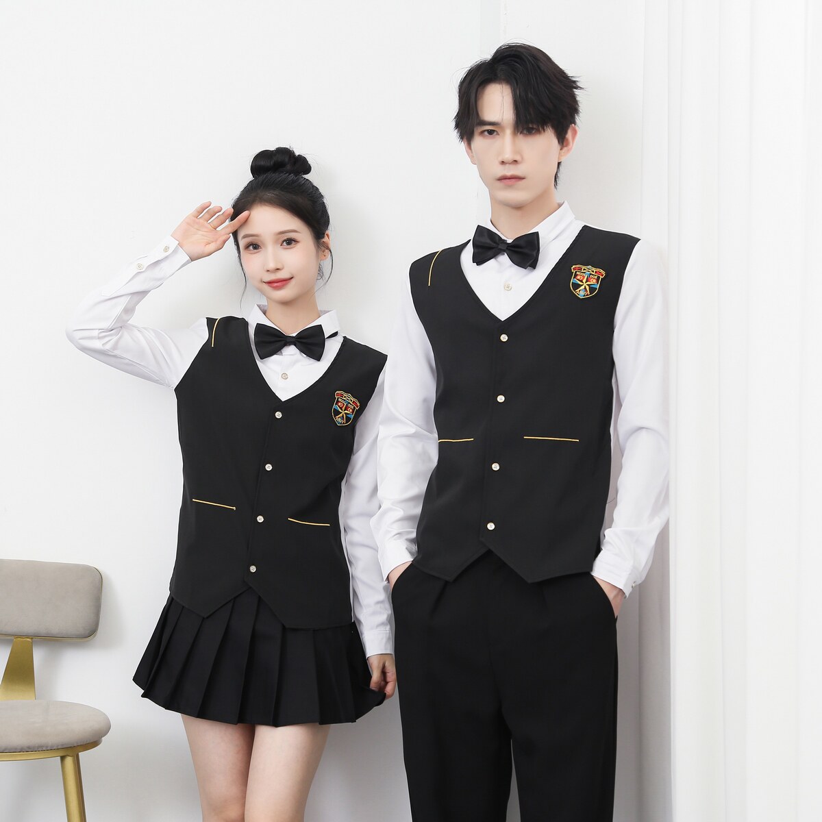 714-H667P55控69/2025秋发型师假两件台球城ktv工作服男女衬衫,男装衬衫,星座714(原C313)