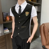 714-H669P55控69/夏季发型师ktv酒吧衬衫假两件空少徽章工作服，男装衬衫，星座714(原C313)