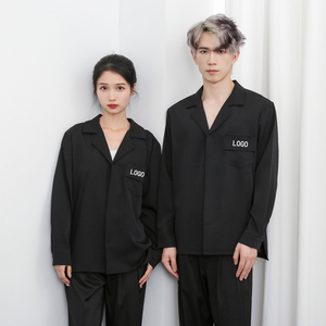 714-H3064P55控69/2026春季新款男女理发店工作服衬衫宽松西装领