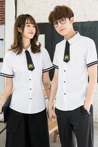 714-C630P40/2025情侣装学生服校服班服衬衫领带装饰衬衣潮S-5XL图片