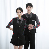 714-H677P55/2025春季男女制服衬衫假两件马甲ktv发型师台球城服，男装衬衫，星座714(原C313)