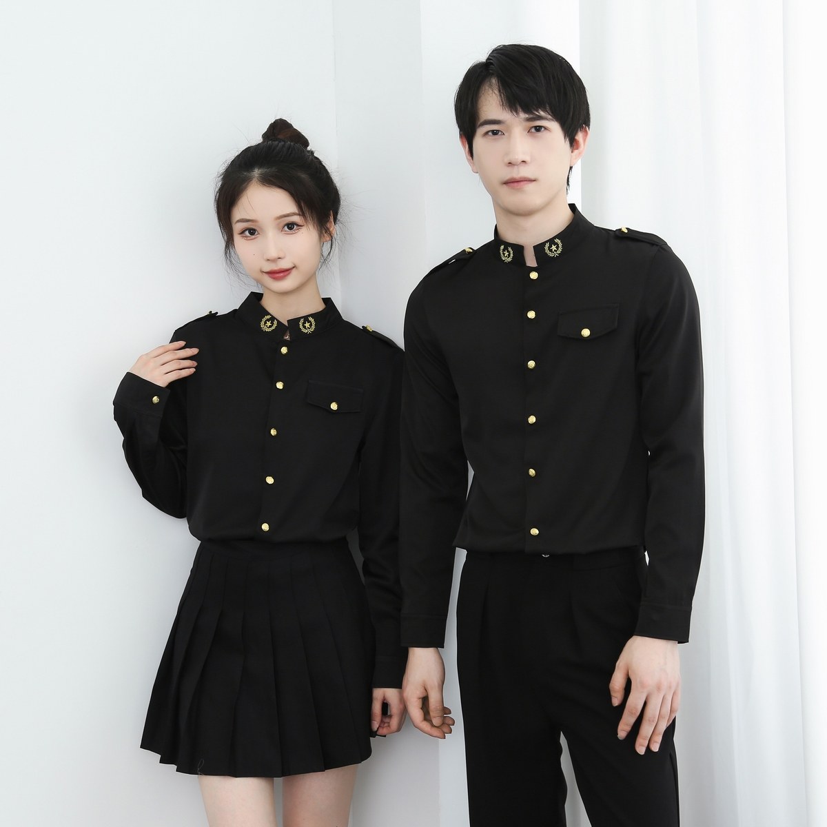 714-D610P45控65/2025春修身工作服衬衫绣花空少制服酒吧发型师,男装衬衫,星座714(原C313)